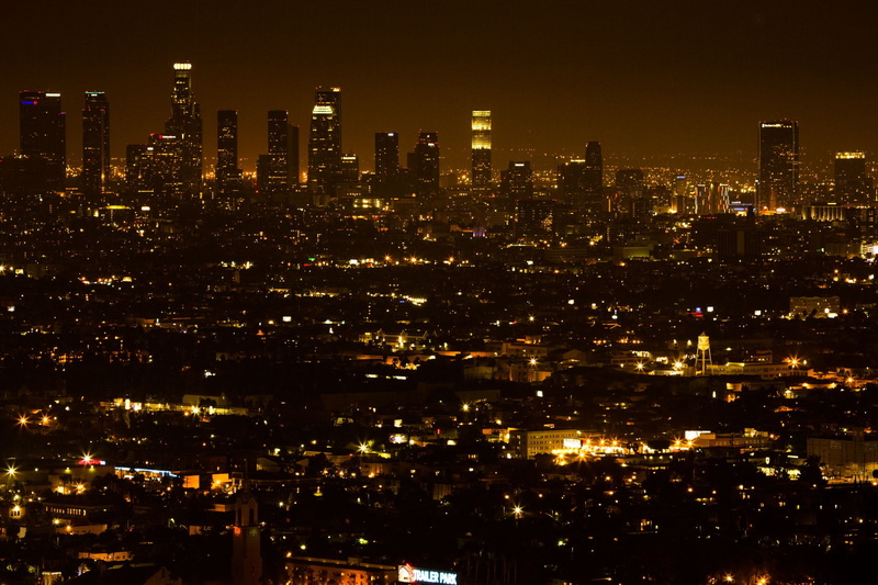 travel, lights, outdoors, urban, nightlife, 1080P, america, building, buildings, skyscraper, night, city, usa, modern, sky, la, building exterior, apartment