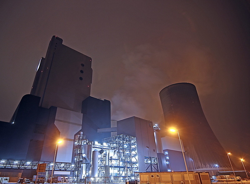 industry, low angle view, city, power plant, nightime, power supply, illuminated, energy, industrial area, smoke stack, worms eye view, technology, electricity