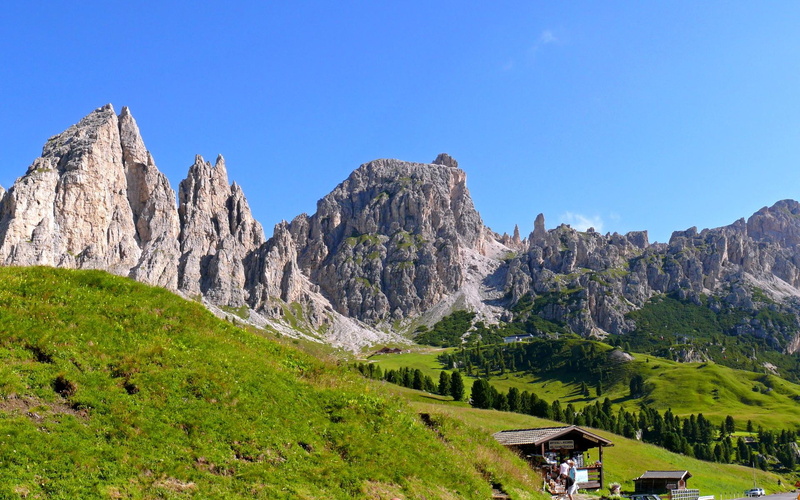 day, grass, 1080P, nature and landscapes, summer, meadow, rocky, alps, roadside, mountains