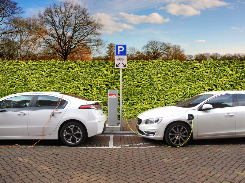 tree, parking, cloud - sky, volvo, car, parked, automotive, road, cars, white, power cable, clean fuel, charging post, 2K, sign, hybrid car, charging