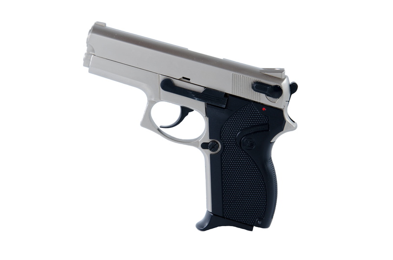 metal, government, leave, robbery, violent, warning sign, 4K, risk, silver colored, isolated, handgun, burglary, cut out, patrol, protection, security