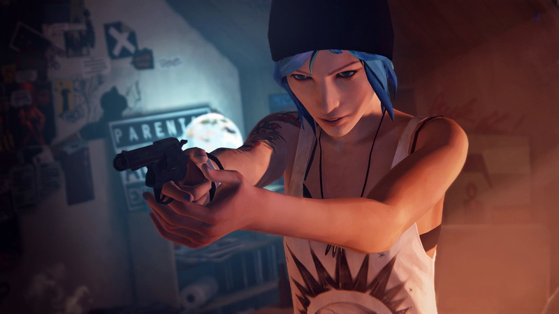 gun, dark, SQUARE ENIX, protection, hat, holding, handgun, danger, self-defense, black Color, adult, Chloe, aiming, standing, weapon, waist up, males, caucasian Ethnicity