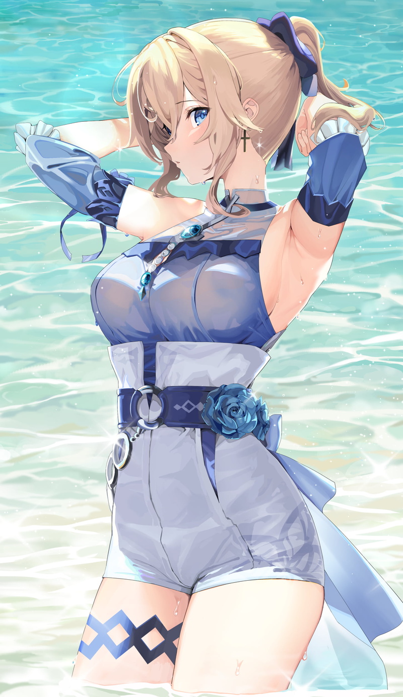 Genshin Impact, 1080P, thighs, anime girls, Jean (Genshin Impact)