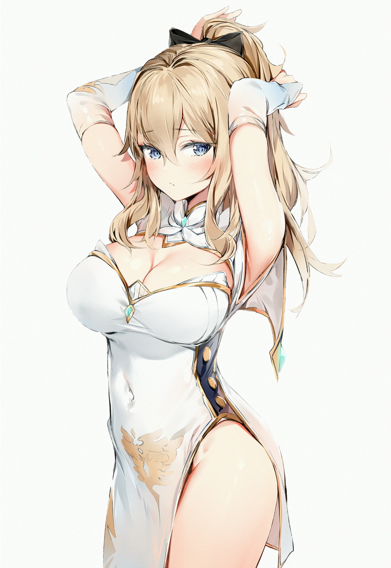 blonde, cleavage, Jean (Genshin Impact), anime girls, Genshin Impact, 2K