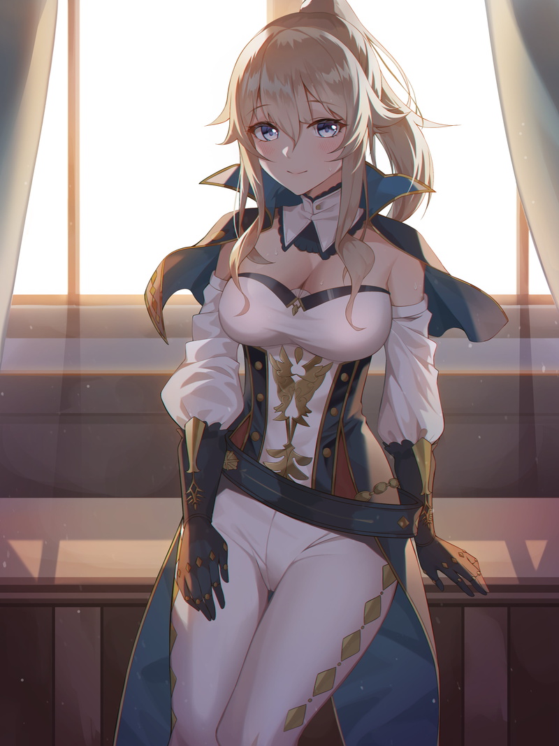 Genshin Impact, thighs, anime girls, Jean (Genshin Impact), 4K, blonde