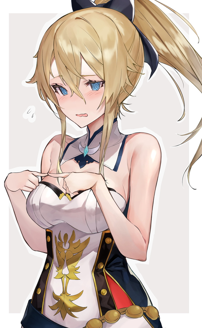 anime girls, 4K, Genshin Impact, Jean (Genshin Impact), bare shoulders, blonde