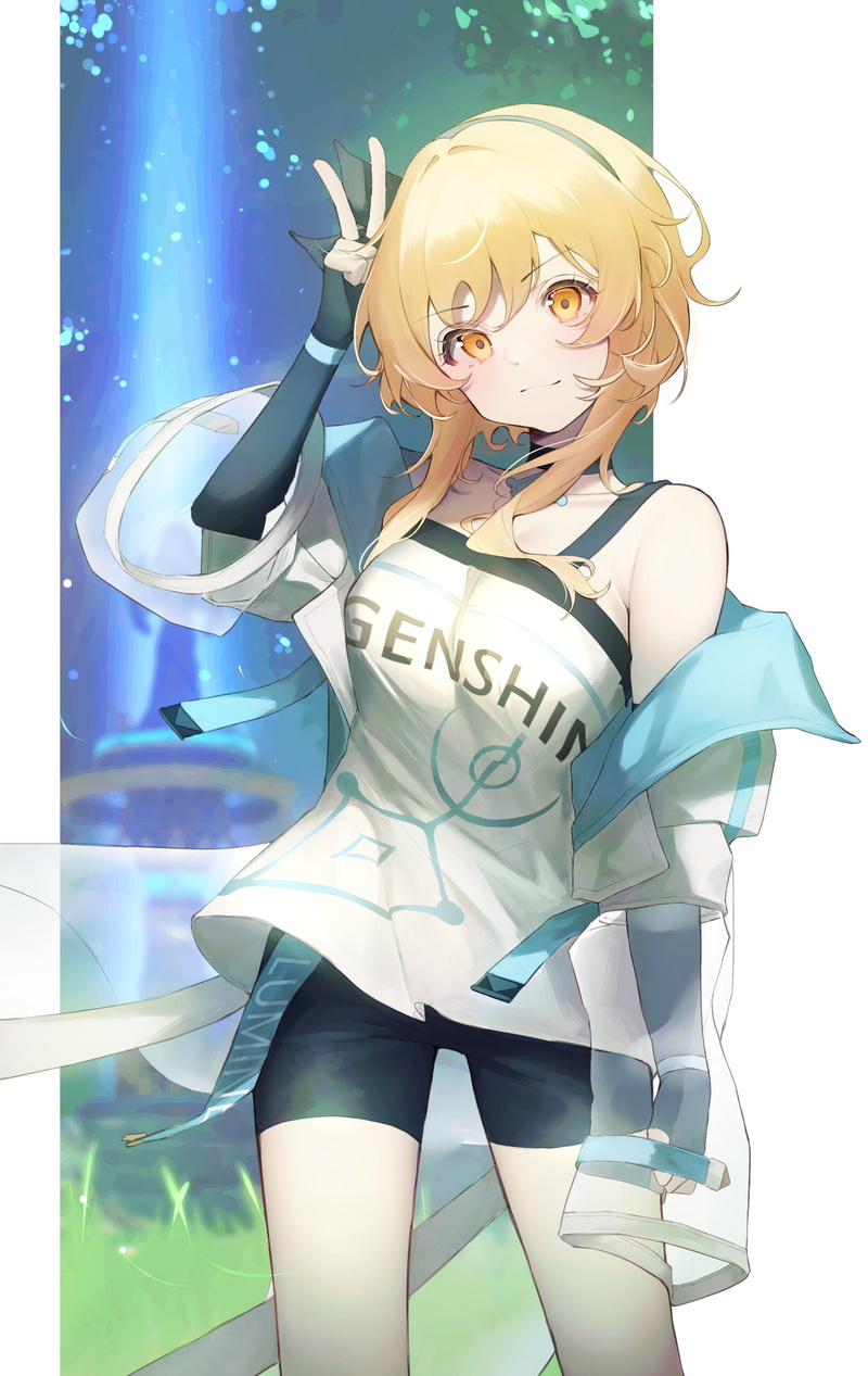 2K, anime girls, Lumine (Genshin Impact), Genshin Impact, blonde