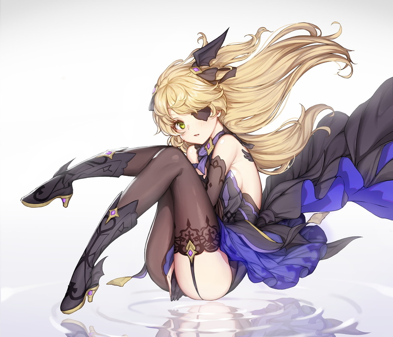 blonde, Fischl (Genshin Impact), anime girls, 1080P, stockings, Genshin Impact, thighs