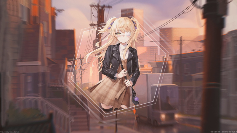 Genshin Impact, 4K, picture-in-picture, anime girls, Fischl (Genshin Impact), anime