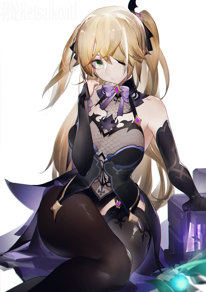 2K, Genshin Impact, anime, anime girls, Yushi Ketsalkoatl, Fischl (Genshin Impact)