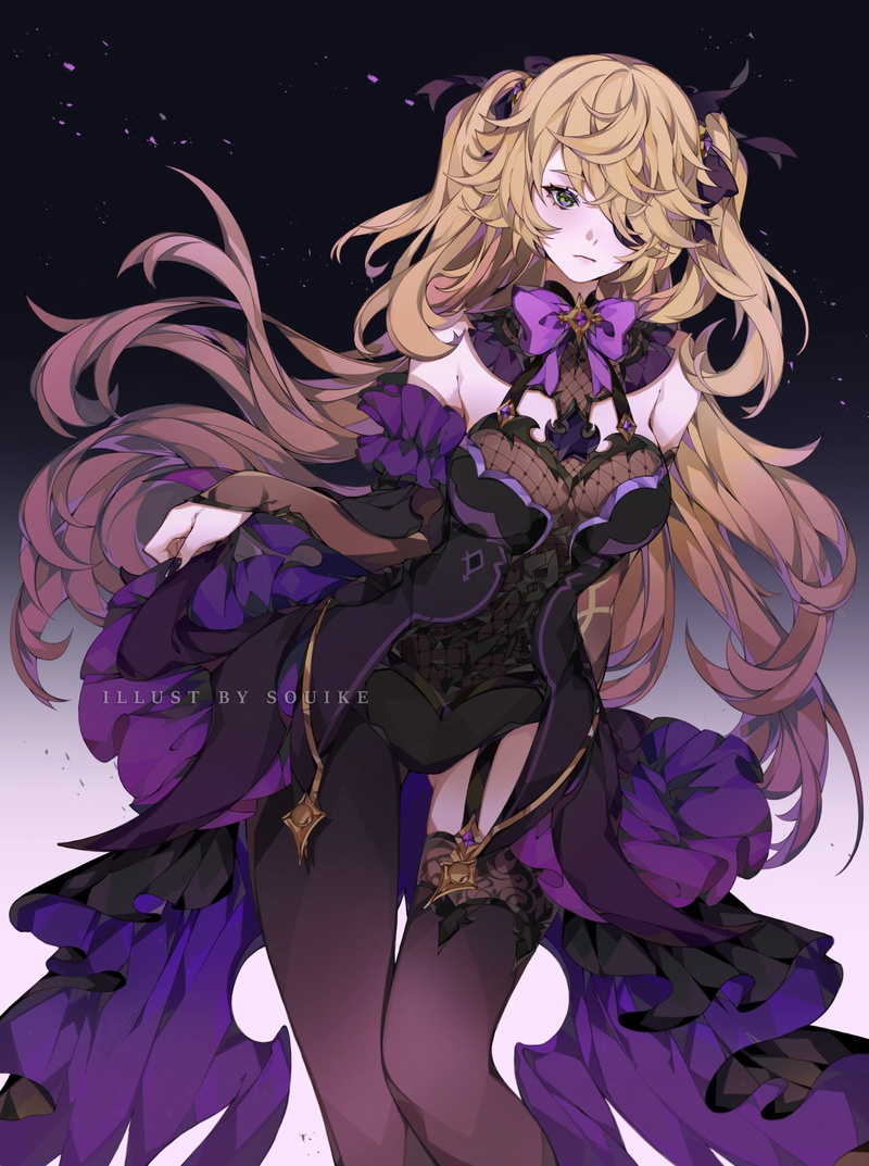 anime girls, blonde, Genshin Impact, 1080P, Fischl (Genshin Impact)