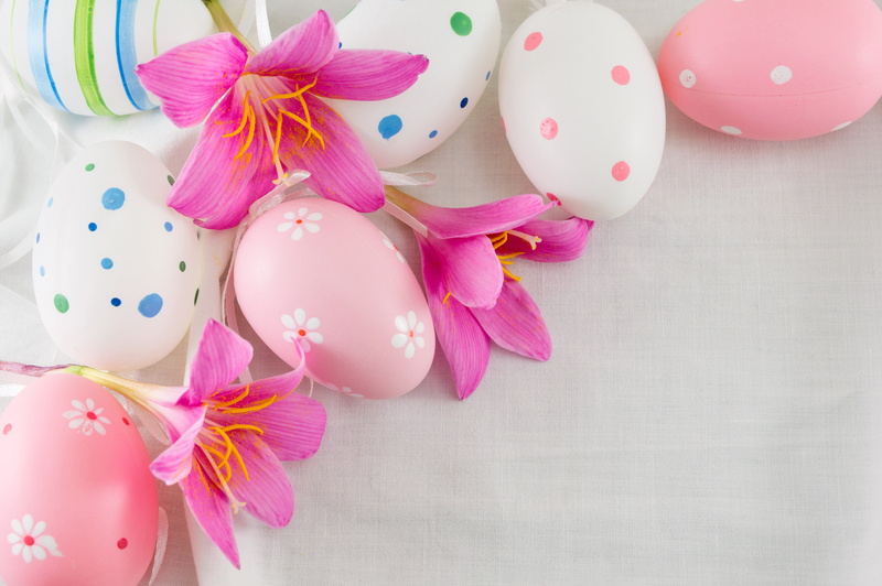 flowers, 5K, eggs, Happy, pink, Easter, the painted eggs, decoration, spring