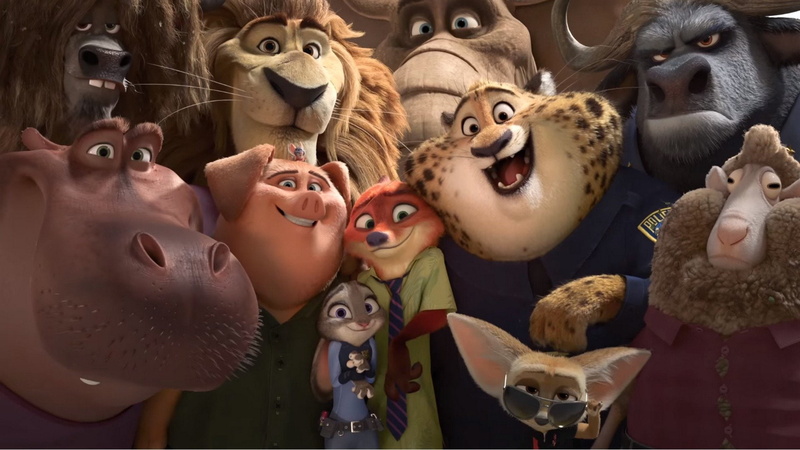 Zootopia, Benjamin Clawhauser, Nick Wilde, Judy Hopps, Movie, 1080P