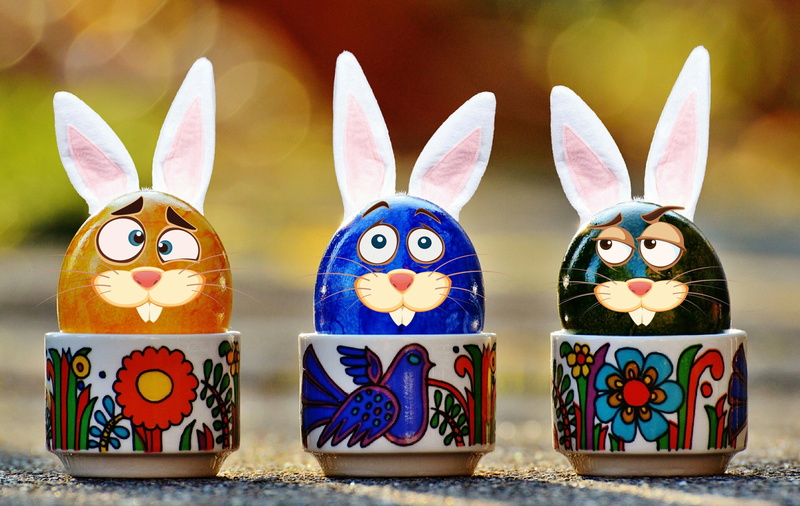 close-up, egg, easter bunny, holiday, hare, rabbit, art and craft, rabbit ears, ears, animal themes, assorted, colorful, easter eggs, no people, representation