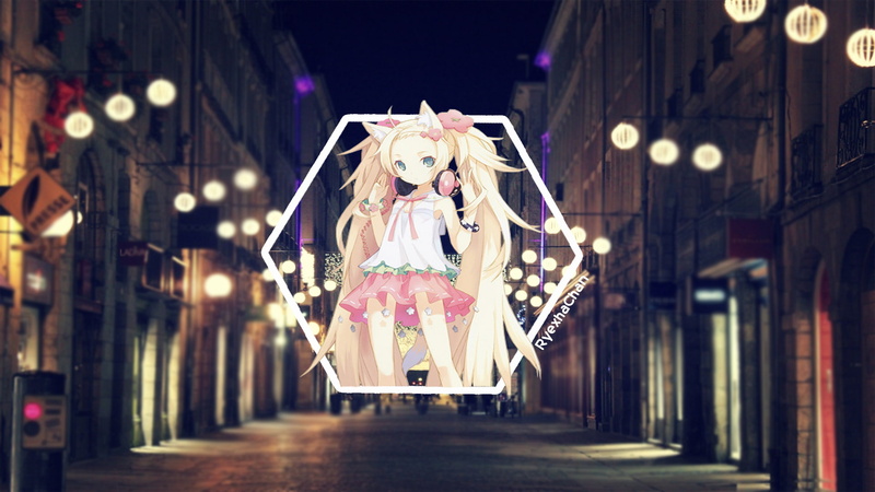 lighting equipment, clothing, carnival - celebration event, loli, one person, city, representation, art and craft, anime girls, celebration, incidental people