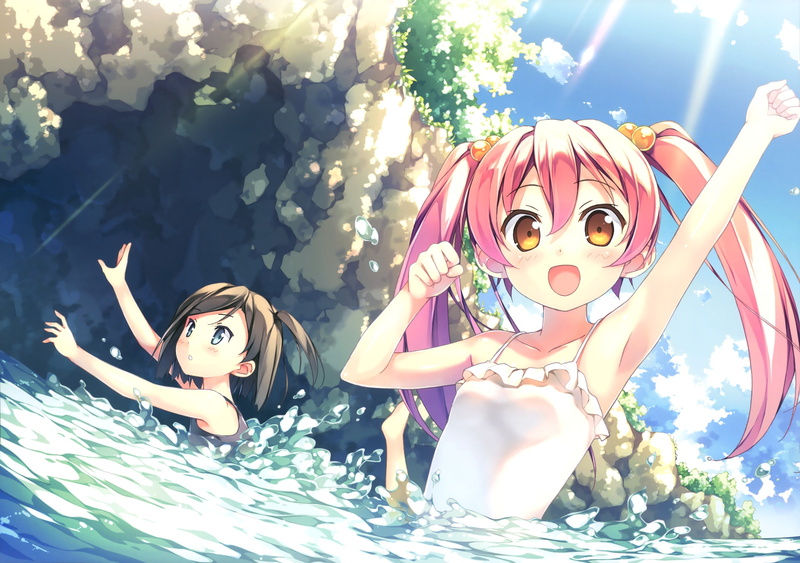 young women, anime, plant, art and craft, sunlight, beautiful woman, Tsutsukakushi Tsukiko, representation, outdoors, lifestyles, real people, nature, looking at camera