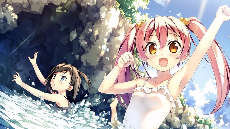 Kantoku, Tsutsukakushi Tsukiko, 1080P, anime girls, Hentai Ouji to Warawanai Neko, anime, Emanuela Pollarola, loli, swimwear