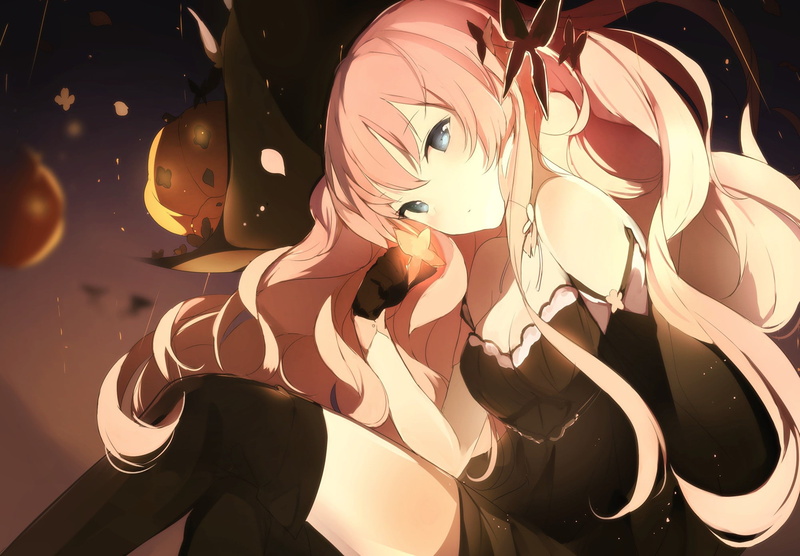 Halloween, pumpkin, witch hat, witch, 1080P