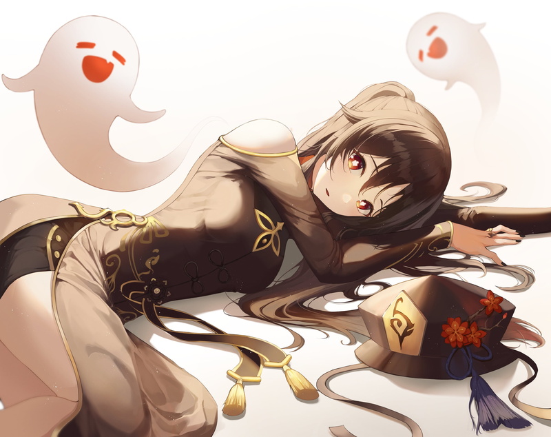 2K, anime girls, Hutao(Genshin Impact), Genshin Impact