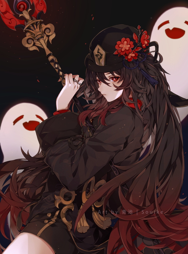 2K, anime girls, Hutao(Genshin Impact), Genshin Impact