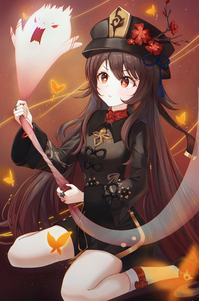 ghost, anime girls, Hutao(Genshin Impact), Genshin Impact, 1080P