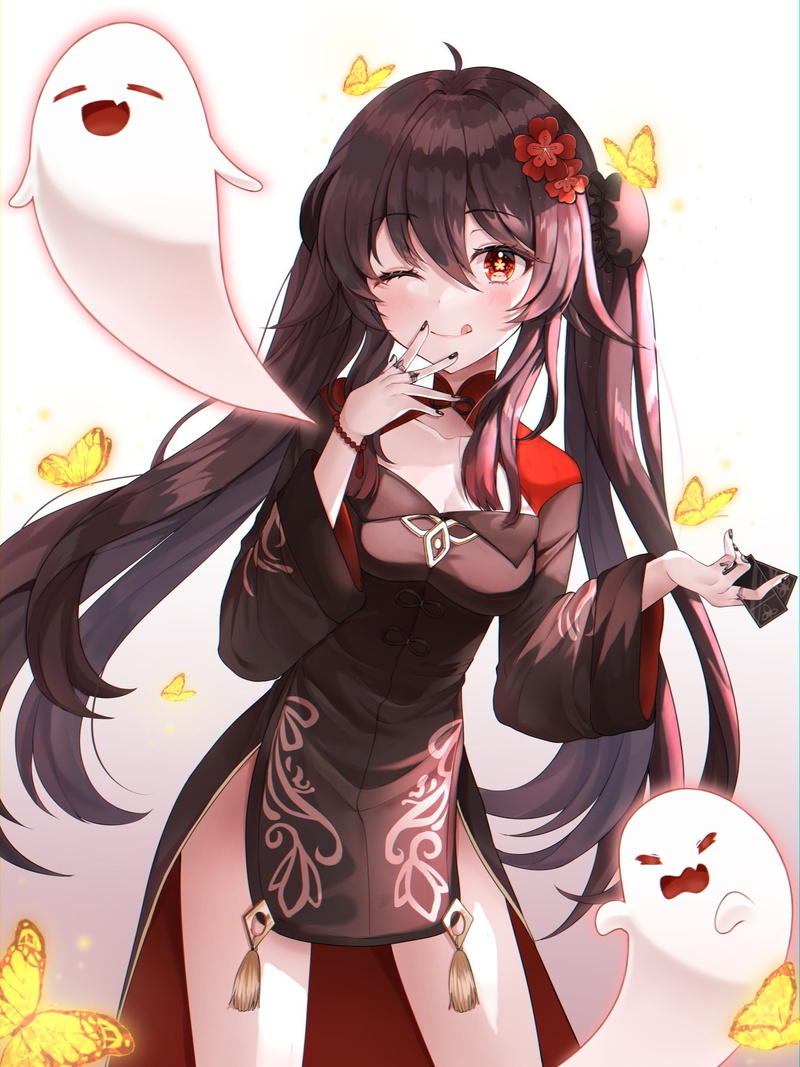 1080P, Genshin Impact, anime girls, Hutao(Genshin Impact)