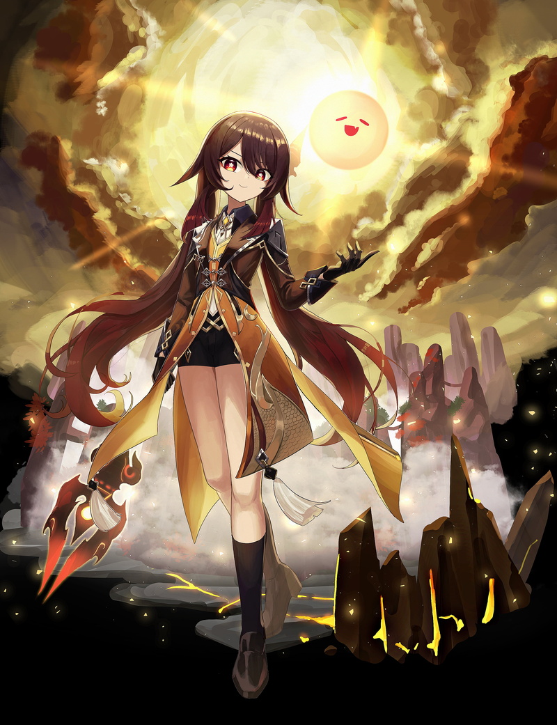 4K, video games, Genshin Impact, anime girls, Hutao(Genshin Impact), anime