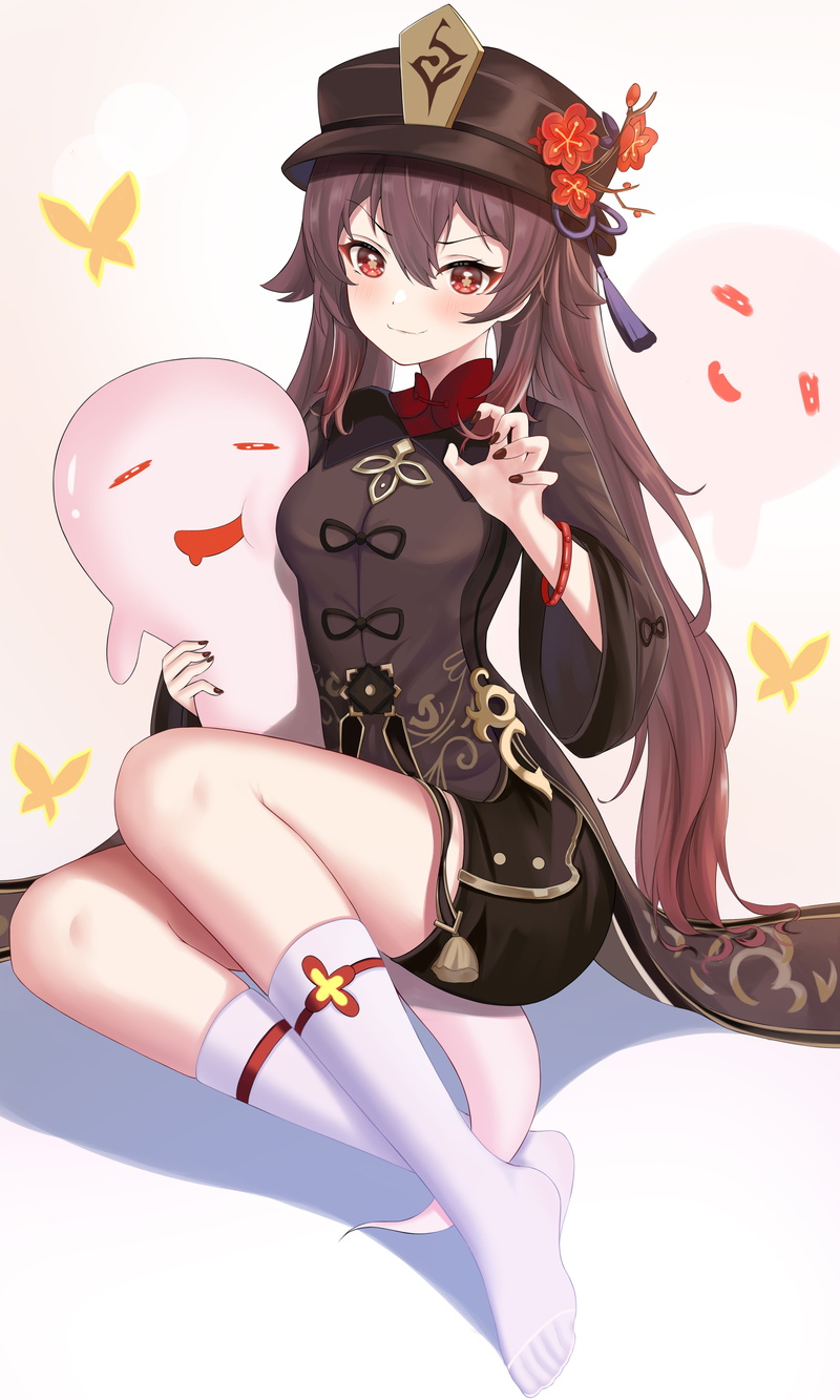 thighs, anime girls, Genshin Impact, 5K, socks, Hutao(Genshin Impact)
