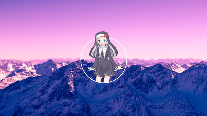 one person, 1080P, blurred, sky, outdoors, looking at camera, loli, clothing, snow, cold temperature, nature, mountains, standing, portrait, winter, picture-in-picture