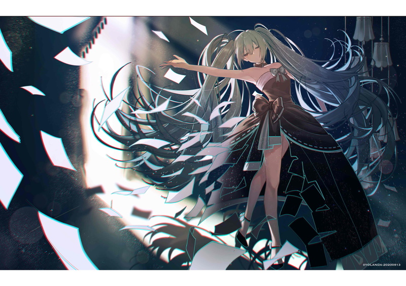 Hatsune Miku, anime girls, portrait display, 4K, Vocaloid, Yolanda