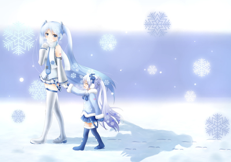 hatsune, miku, loli, vocaloid, 720P, snow, scarf, yuki