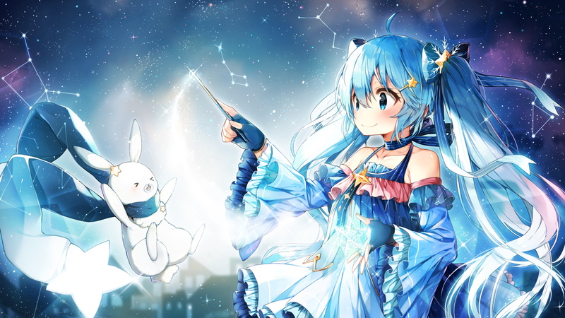 illuminated, night, men, arts culture and entertainment, celebration, low angle view, women, stage - performance space, group of people, stars, Anime, 1080P