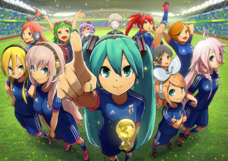 hatsune, zola, meiko, kagamine, gumi, megurine, luka, soccer, yuzuki, project, rin, yukari, cul, uniform, miku, group, yuki, novelia, sport, 720P, vocaloid