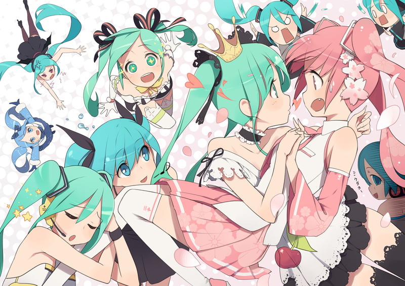 ssberit, multi colored, close-up, human representation, representation, 720P, high angle view, large group of objects, world, full frame, vocaloid, hatsune