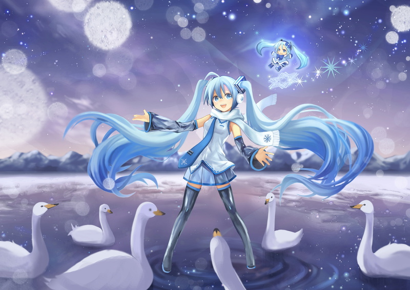 4K, skirt, vocaloid, yuki miku, Anime
