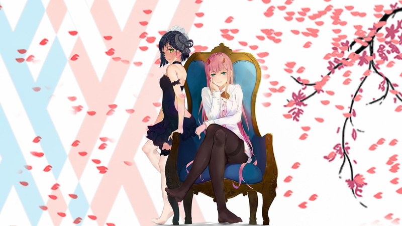 Darling in the FranXX, Zero Two (Darling in the FranXX), Anime, 1080P, Ichigo (Darling in the FranXX), Cherry Blossom