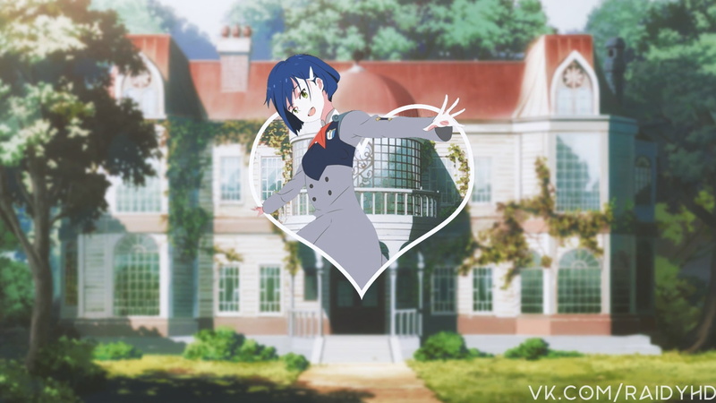 tree, picture-in-picture, art and craft, nature, day, Ichigo (Darling in the FranXX), anime girls, architecture, 1080P, representation, males, focus on foreground