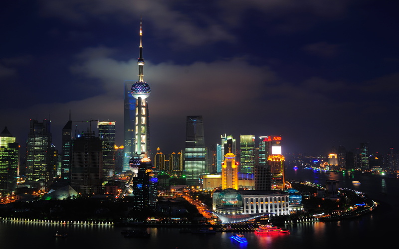 no people, tower, hd, landscape, sky, china, financial district, tall - high, spire, architecture, illuminated, cityscape, 4K, night, outdoors, modern