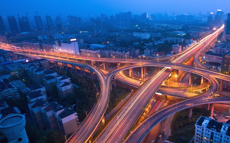 speed, business, aerial View, night, highway, office building exterior, land Vehicle, long exposure, city, overpass, cityscape, photography, lighting Equipment