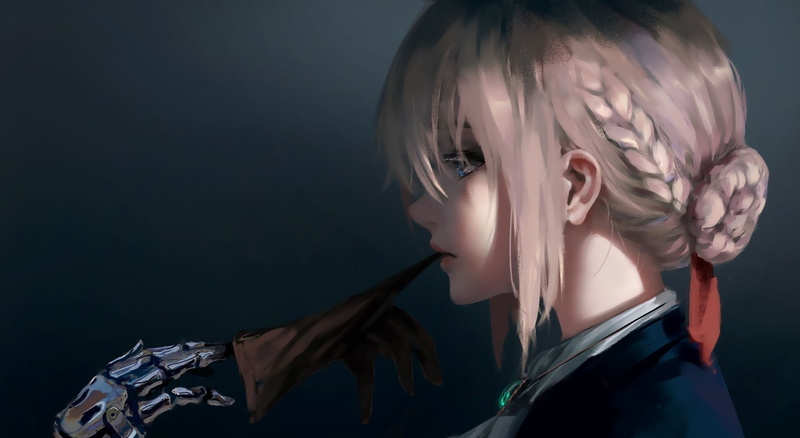 hand, Violet Evergarden, manga, art, anime, 1080P, fantasy, girl, wlop, glove