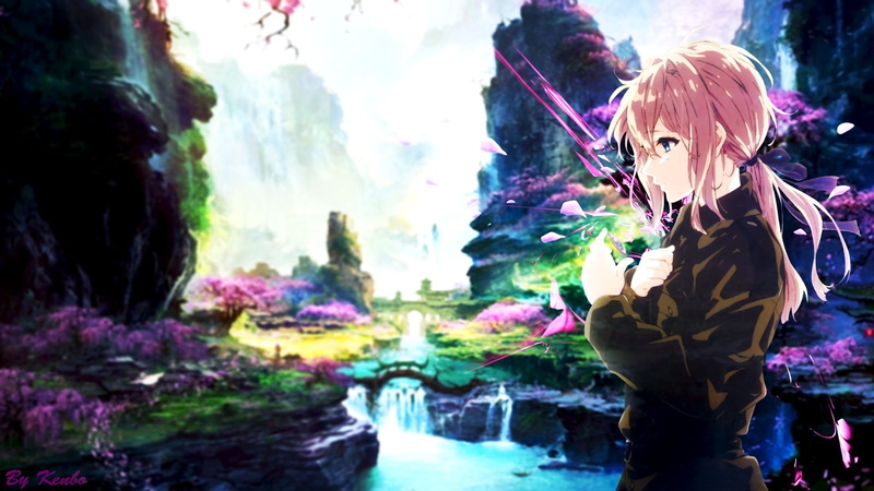 women, hair, anime, plant, picture-in-picture, females, anime girls, nature, 1080P, front view, hairstyle, lifestyles, three quarter length, casual clothing