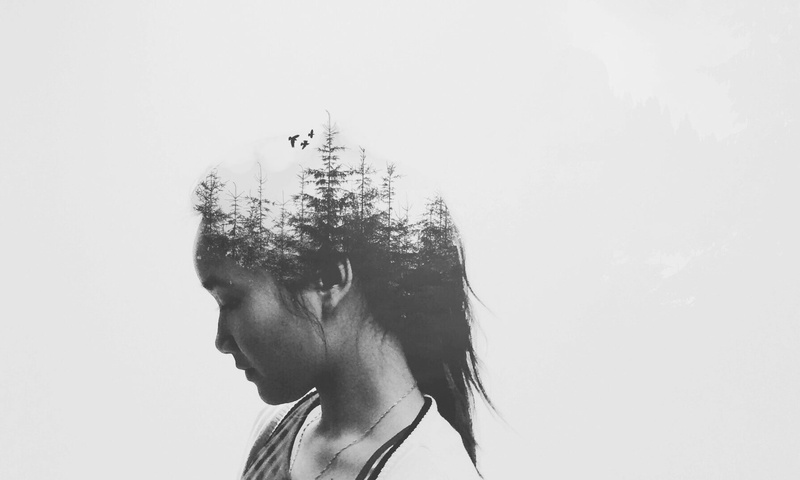 women, profile, side view, simple background, 720P, digital art