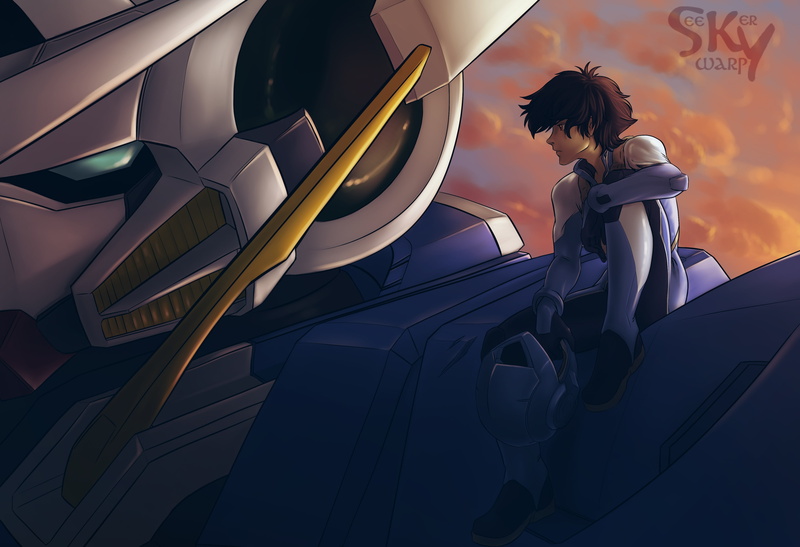 young women, leisure activity, setsuna f. seiei, mobile suit gundam 00, adult, lifestyles, full length, nature, women, three quarter length, profile view