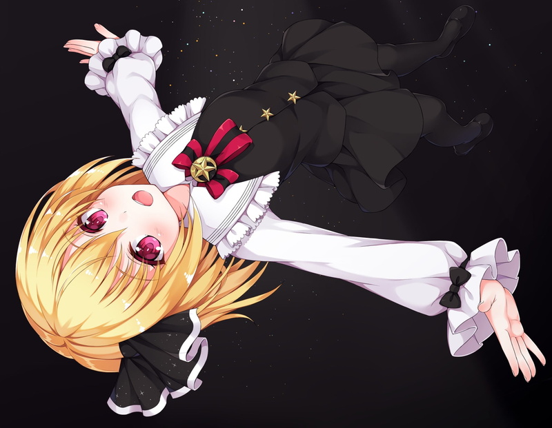 anime, women, blonde, one person, indoors, 720P, lifestyles, flowering plant, Rumia, nature, young adult, anime girls, front view, studio shot, casual clothing