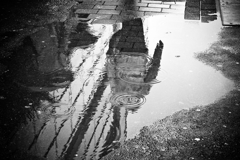 mirroring, nature, road, city, architecture, photography, concrete, weather, out, puddle, transportation, street, built structure, wet, texture, paving stones