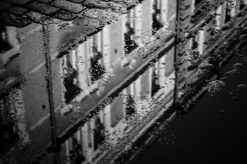 street, evening, urban Scene, pattern, gray, cold - Temperature, weather, storm, puddle, river, night, wet, dirty, backgrounds, black And White, fall, monochrome