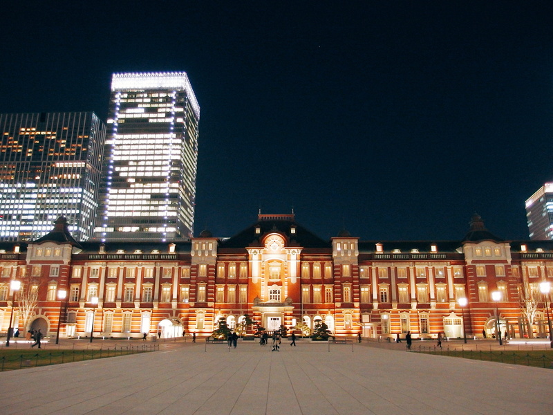 building exterior, travel, office building exterior, built structure, japan, tokyo station, 4K, building, outdoors, chiyoda, architecture, illuminated