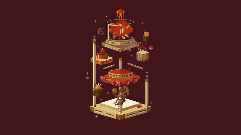 1080P, lighting equipment, no people, studio shot, Mother Brain (Metroid), communication, red, religion, indoors, electric lamp, Chozo Statue, illuminated