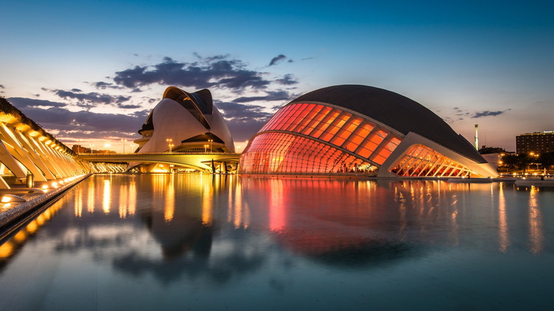 Spain, 1080P, Buildings, Valencia, City Of Arts And Sciences, Hemispheric