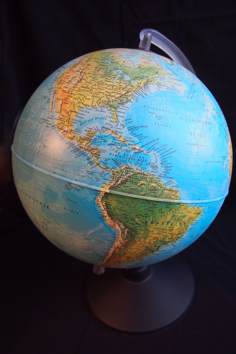 space, astronomy, planet - space, shape, north, indoors, black background, 4K, world map, americas, no people, globe, studio shot, world, sphere, blue